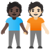 🧑🏿‍🤝‍🧑🏻 people holding hands: dark skin tone, light skin tone display on Google